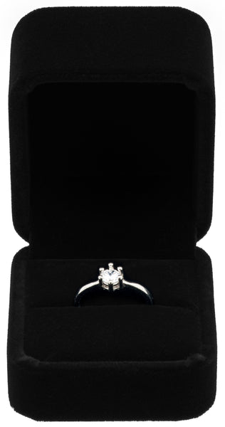 Classic Velvet Engagement Ring Box Earring Jewelry Case Gift Box