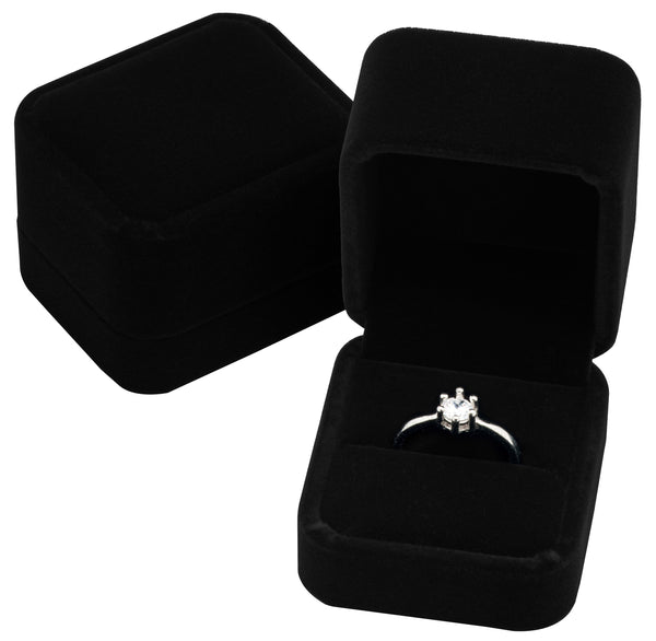 Classic Velvet Engagement Ring Box Earring Jewelry Case Gift Box