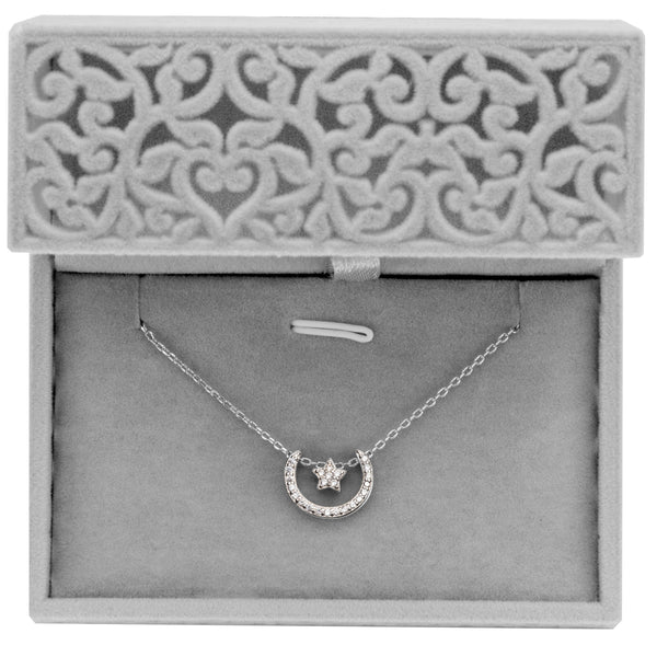 Hollow Velvet Jewelry Necklace Box Chain Pendant Display Organizer Gift