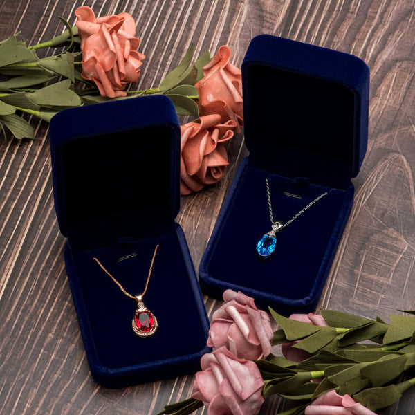 Classic Velvet Necklace Pendant Box Jewelry Gift Boxes