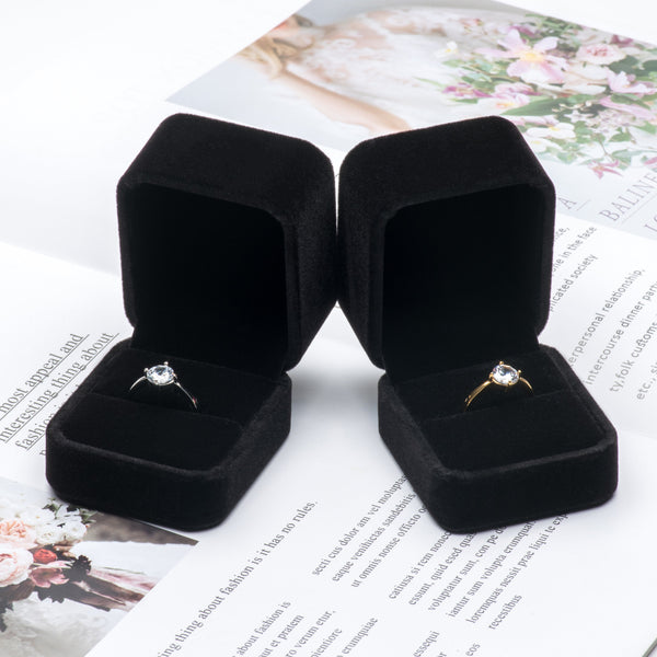 Classic Velvet Engagement Ring Box Earring Jewelry Case Gift Box