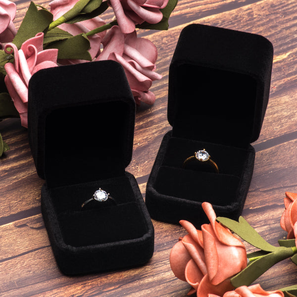 Classic Velvet Engagement Ring Box Earring Jewelry Case Gift Box